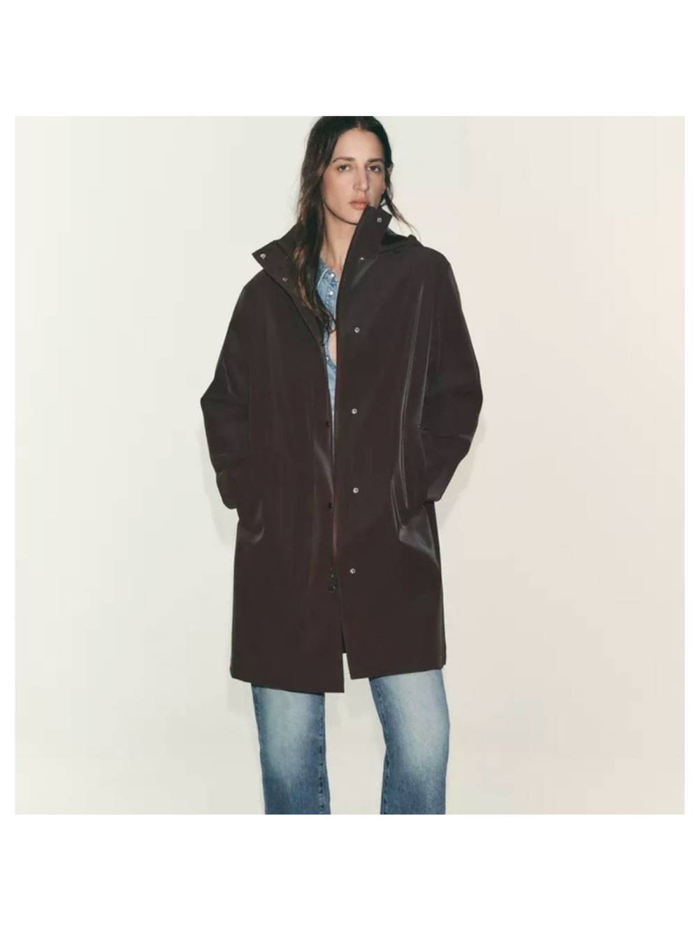 Classic Women's Dark Brown Rubberize Raincoat